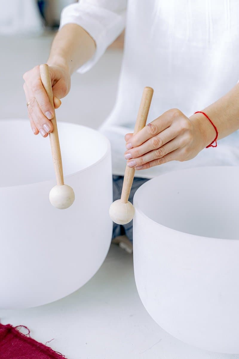 Crystal bowl sound healing session